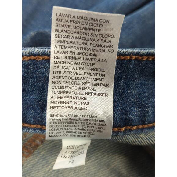 So Slimming Girlfriend Jeans 18R Embroidered Floral Slim Ankle Stretch Blue - Picture 15 of 16